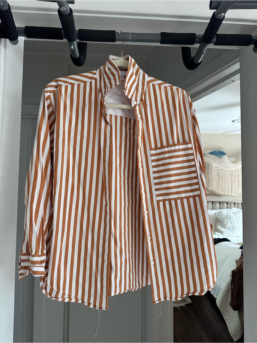AYR Striped Shirt in Rust and White